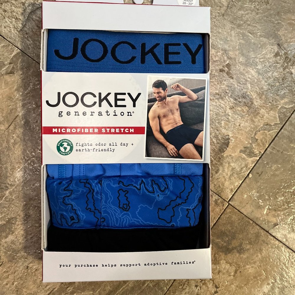 Jockey Mens Active Micro Microfiber Stretch Boxer Briefs Size Small S Pack of 3